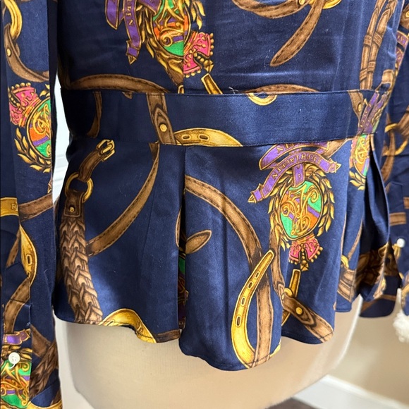 Ralph Lauren Blue and Gold Equestrian Shirt - Picture 5 of 8